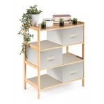 Bambusz polc G21 6 kosárral, bézs színű