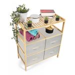 Bambusz polc G21 6 kosárral, bézs színű