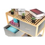 Bambusz polc G21 6 kosárral, bézs színű