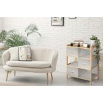 Bambusz polc G21 6 kosárral, bézs színű