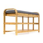 Cipőtartó állvány G21 90 x 33 x 50 cm, bambusz