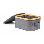 Tárolódoboz G21 24 x 30 x 15 cm, bambusz fedéllel, szürke