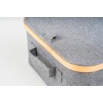 Tárolódoboz G21 24 x 30 x 15 cm, bambusz fedéllel, szürke