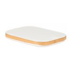 Tárolódoboz G21 24 x 30 x 15 cm, bambusz fedéllel, bézs