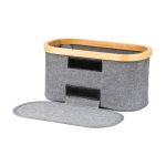 Tárolódoboz G21 30 x 15 x 15 cm, bambusz fedéllel, szürke