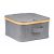 Tárolódoboz G21 30 x 30 x 15 cm, bambusz fedéllel, szürke