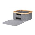 Tárolódoboz G21 30 x 30 x 15 cm, bambusz fedéllel, szürke