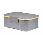 Tárolódoboz G21 40 x 30 x 15 cm, bambusz, fedéllel, szürke