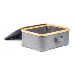 Tárolódoboz G21 40 x 30 x 15 cm, bambusz, fedéllel, szürke