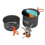 Acra C23 kemping edénykészlet gáztűzhellyel együtt 1-2 fő részére
