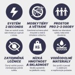 Acra Outdoor ST31 összecsukható sátor 2-3 fő részére - ezüst színű, elsötétítéssel