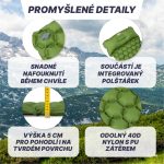 Acra L140CL felfújható matrac párnával, zöld, 5 cm