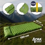 Acra L140CL felfújható matrac párnával, zöld, 5 cm