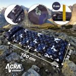Acra L140M felfújható matrac párnával, szürke-bézs terepmintás, 5 cm