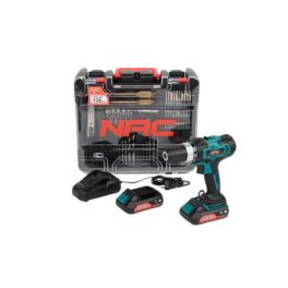   Akkus fúrógép NAC CDB2-40-S-LI-20V 2x2Ah + tartozékok 126 db alkatrész