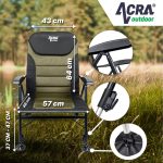 Acra Outdoor Comfort szék állítható üléskeménységgel