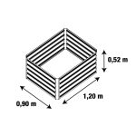 G21 Daisy magaságyás 120 x 90 x 52 cm, fémlemez, zöld