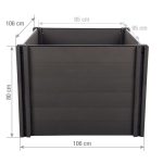 Magaságyás G21 Crop 106 x 106 x 80, WPC, Ébenfa