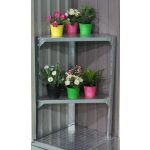G21 Sarok fémpolc  42x42 cm , kerti házakba és üvegházakba