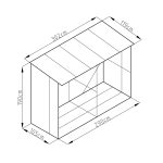 G21 WOH 682 tüzifa tároló - 302 x 119 cm, barna