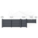 Kapu G21 Reno 350x158 cm kétszárnyú, antracit színű