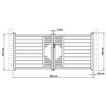 Kapu G21 Marion 350x158 cm kétszárnyú, antracit színű
