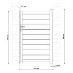 G21 Orlando kapu, 100 × 158 cm, balos kivitel, antracit színben