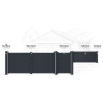 G21 Orlando 350x158 cm-es kétszárnyú kapu, antracit színben