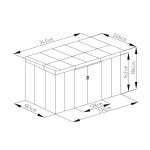 Kerti ház G21 GRAH 700 - 340 x 206 cm, metál szürke