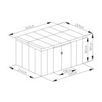 Kerti ház G21 GRAH 915 - 340 x 269 cm, metálszürke