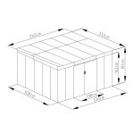 Kerti ház G21 GRAH 1132 - 340 x 333 cm, metálszürke