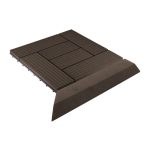 G21 Indiai teak átvezető profil a WPC burkolócsempékhez, 38,5 x 7,5 cm sarok (bal)
