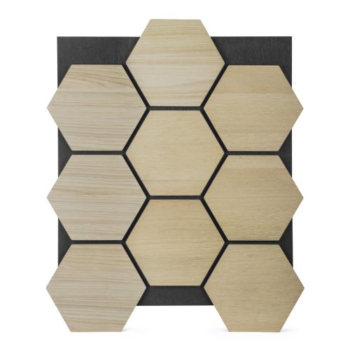 Akusztikus panel G21 81,5x66,5x2,1 cm méhsejt alakú, natúr tölgyfa