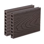 G21 kütléri burkolólap 2,5 x 14,8 x 300 cm, Dark Wood, kerek lyukakkal, WPC
