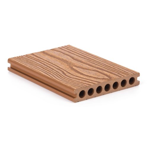 G21 kültéri burkolólap 2,5 x 14,8 x 400 cm, Light Wood kerek lyukakkal, WPC