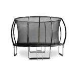 G21 SpaceJump trambulin védőhalóval, 366 cm, ajándék létrával, fekete színben