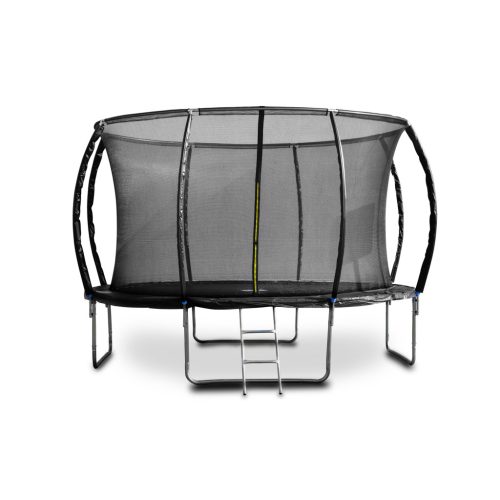 G21 SpaceJump trambulin védőhalóval, 366 cm, ajándék létrával, fekete színben