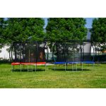 G21 SpaceJump trambulin védőhalóval, 366 cm, ajándék létrával, kék színben