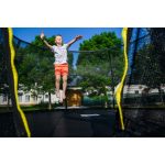 G21 SpaceJump trambulin védőhalóval, 366 cm, ajándék létrával, fekete színben