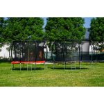 G21 SpaceJump trambulin védőhalóval, 366 cm, ajándék létrával, fekete színben