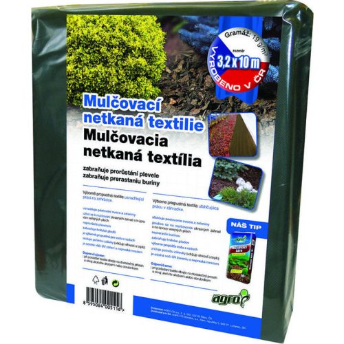 Mezőgazdasági mulcsozószövet, nem szőtt 3,2 x 10 m, fekete