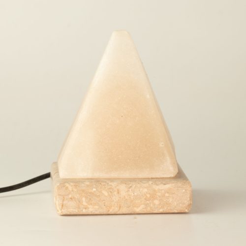 Minőségi USB Fehér Piramis  Sólámpa - 9 cm (színváltós)