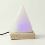 Minőségi USB Fehér Piramis  Sólámpa - 9 cm (színváltós)