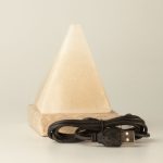 Minőségi USB Fehér Piramis  Sólámpa - 9 cm (színváltós)