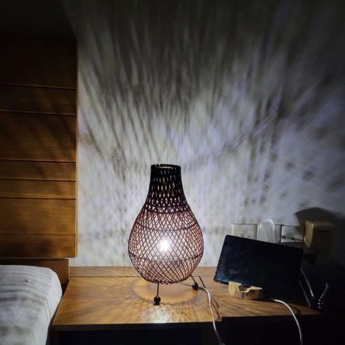 Rattan Asztali Lámpa - Natúr