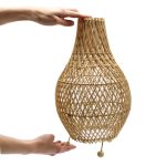 Rattan Asztali Lámpa - Natúr - EU csatlakozó