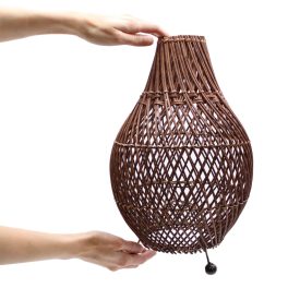 Rattan Asztali Lámpa - Sötétbarna