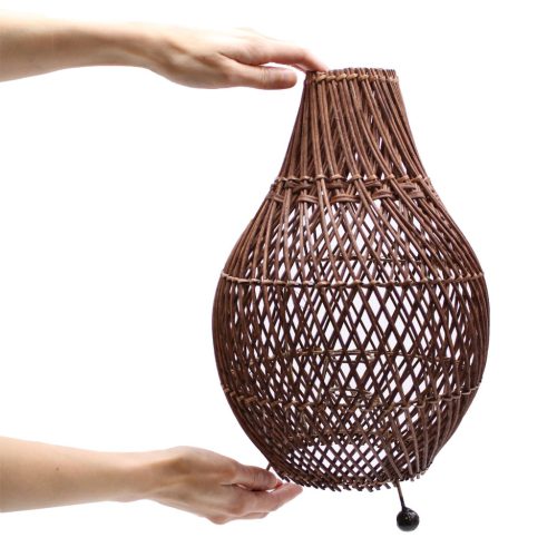 Rattan Asztali Lámpa - Sötétbarna