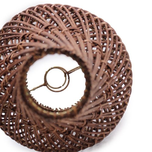 Rattan Asztali Lámpa - Sötétbarna - EU csatlakozó