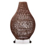 Rattan Asztali Lámpa - Sötétbarna - EU csatlakozó